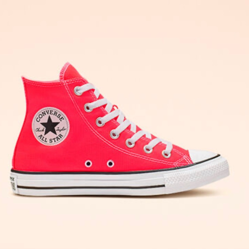 Hot pink high top converse